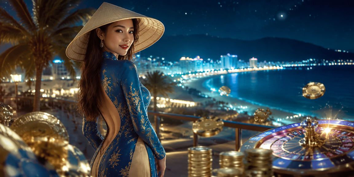 Phụ nữ mặc áo dài tại Đà Nẵng sử dụng điện thoại truy cập casino trực tuyến an toàn