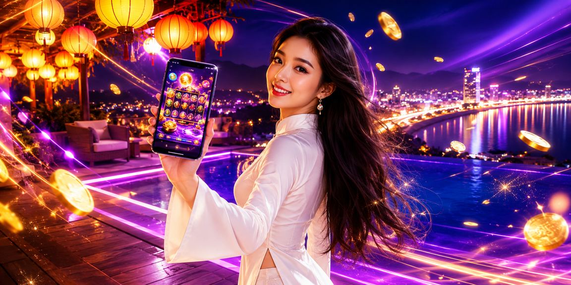 Người mặc áo dài tại Hội An sử dụng ứng dụng casino trực tuyến – khám phá slots gpx