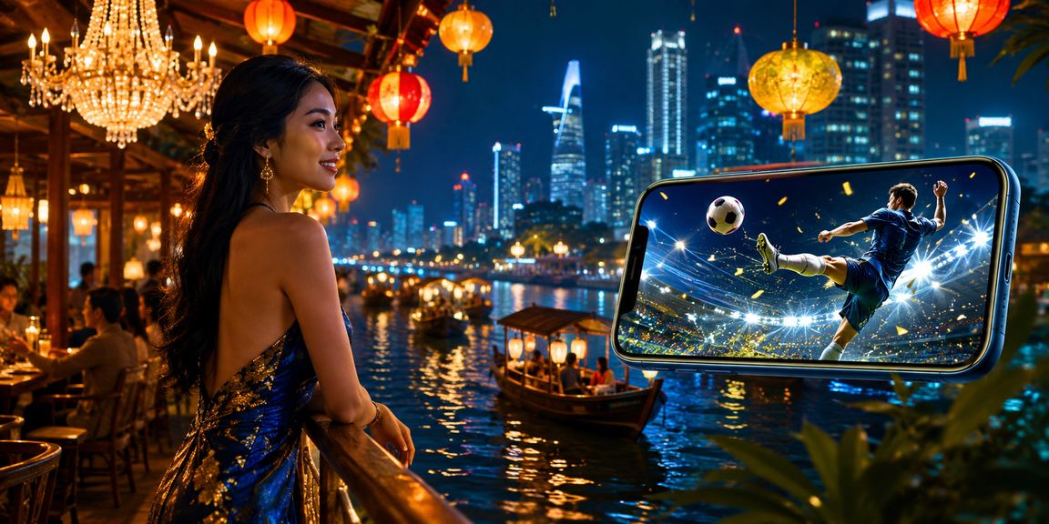 Người dùng vùng Mekong chơi casino trên điện thoại tại chợ đêm